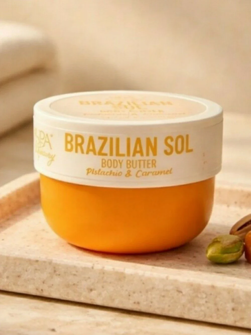 BRAZILIAN SOL BODY BUTTER, PISTACHIO & CARAMEL, 6 oz (170g) BRAND NEW